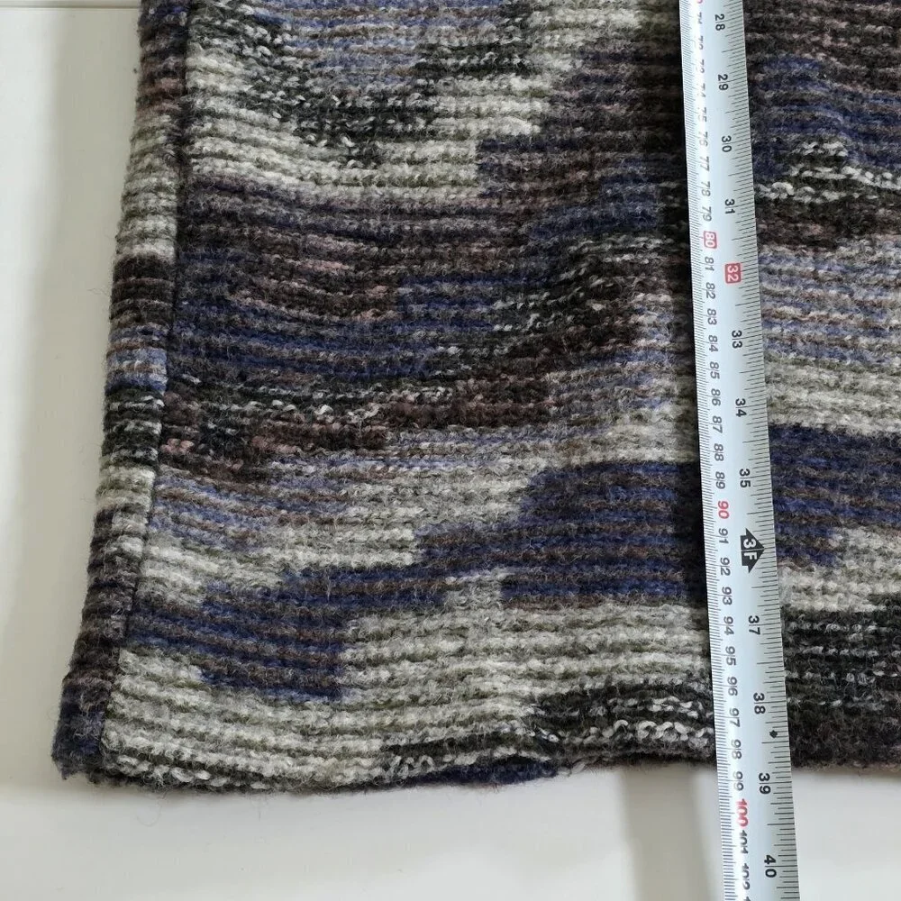 Luna Allegra Cardigan Womens M Multi LS Open Front Wool Blend Cottage Slouchy